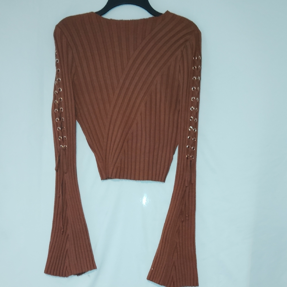 Source Unknown Ribbed Rust Sweater - image 4